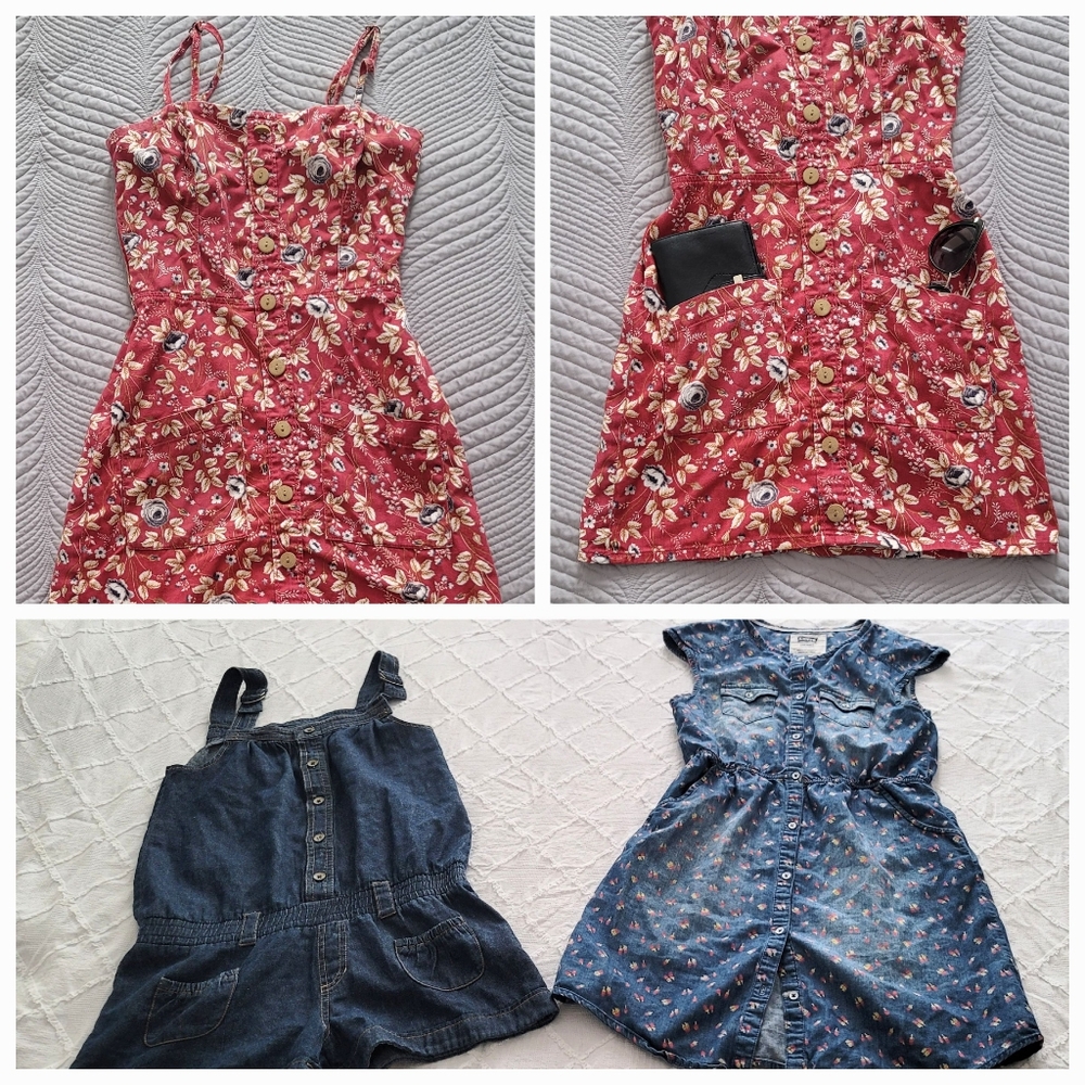 Lot of 3 pieces. 2 Dresses and 1 Romper Size: US XL (Girl)=Extras Small (Ladies)